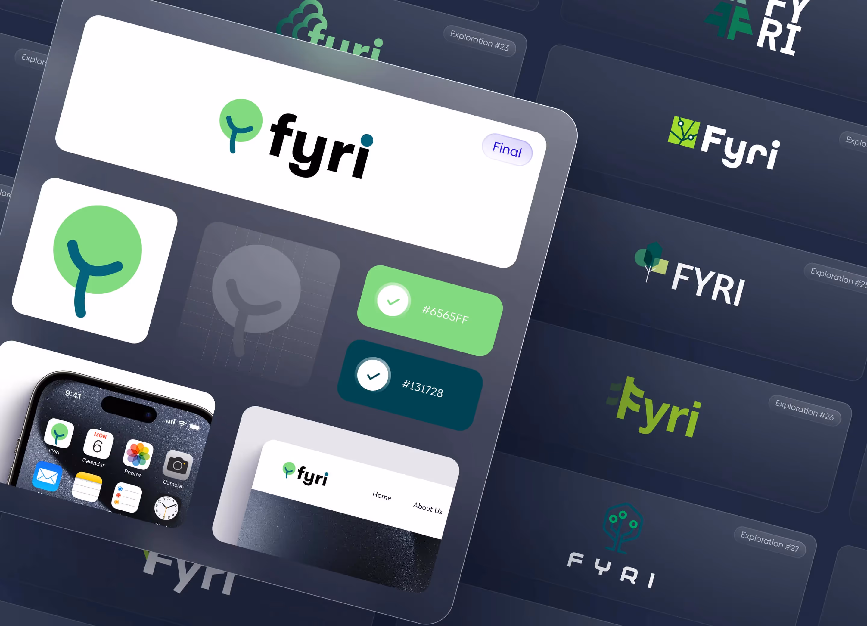Fyri logo design with a stylish and dynamic look, incorporating eye-catching colors and distinctive font elements.