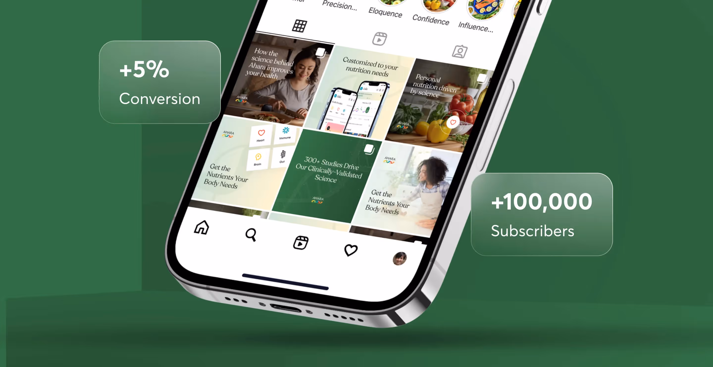 A smartphone displayed against a vibrant green background, emphasizing its sleek design and modern features.
