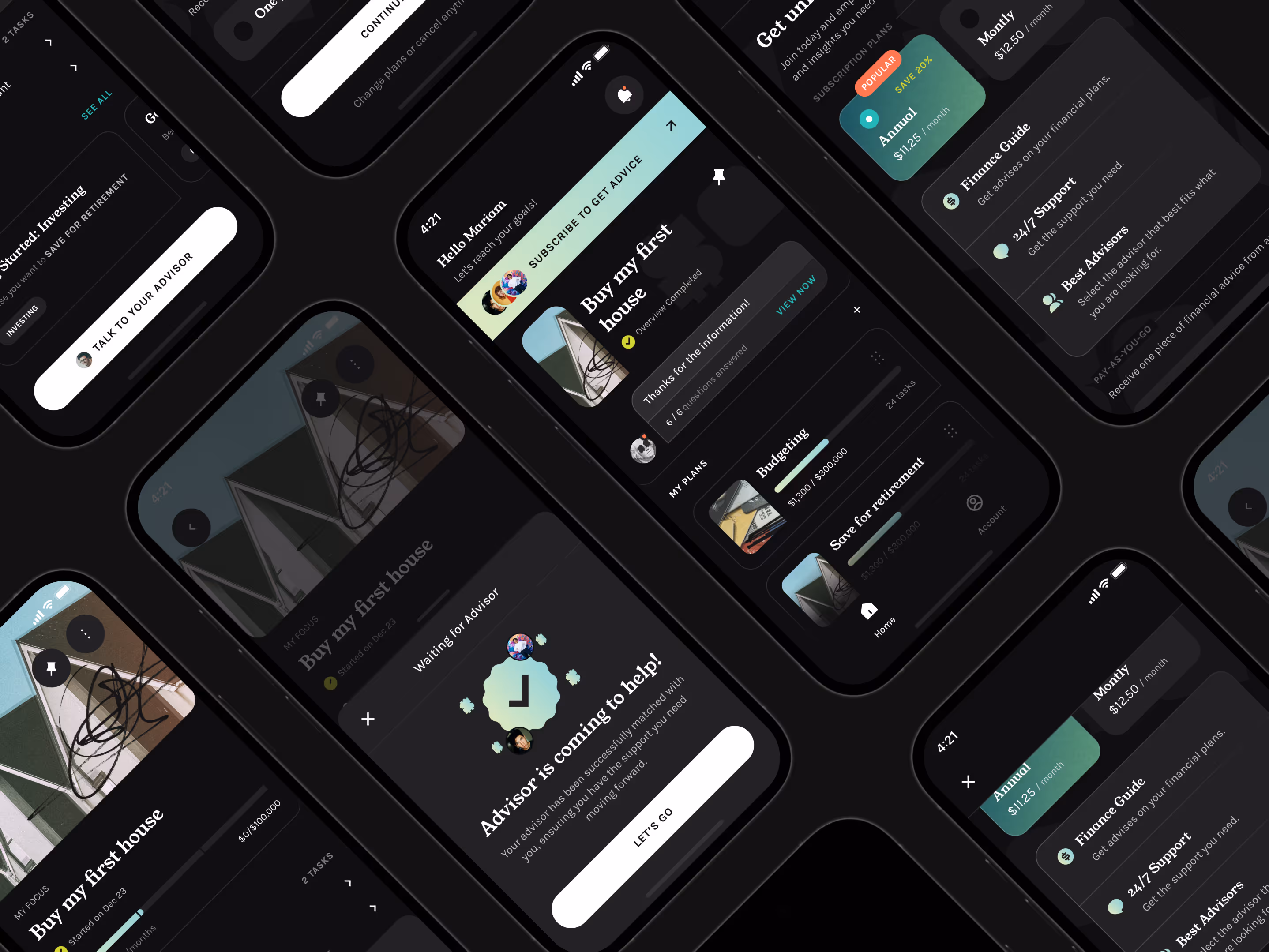 A collection of iPhones showcasing various food items on their screens, highlighting diverse culinary presentations.