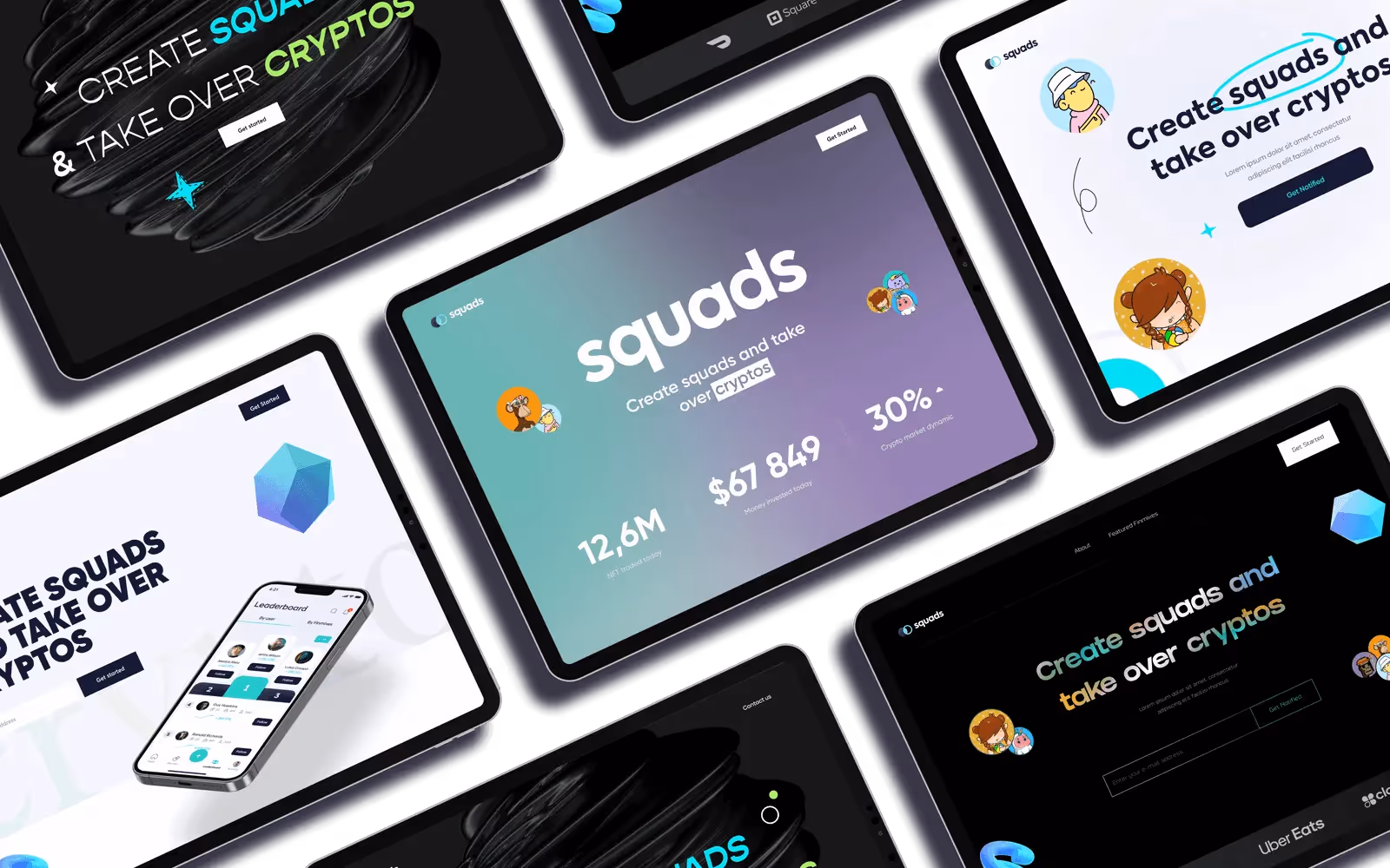 An illustration representing a decentralized app store, showcasing various app icons and a network of interconnected devices.