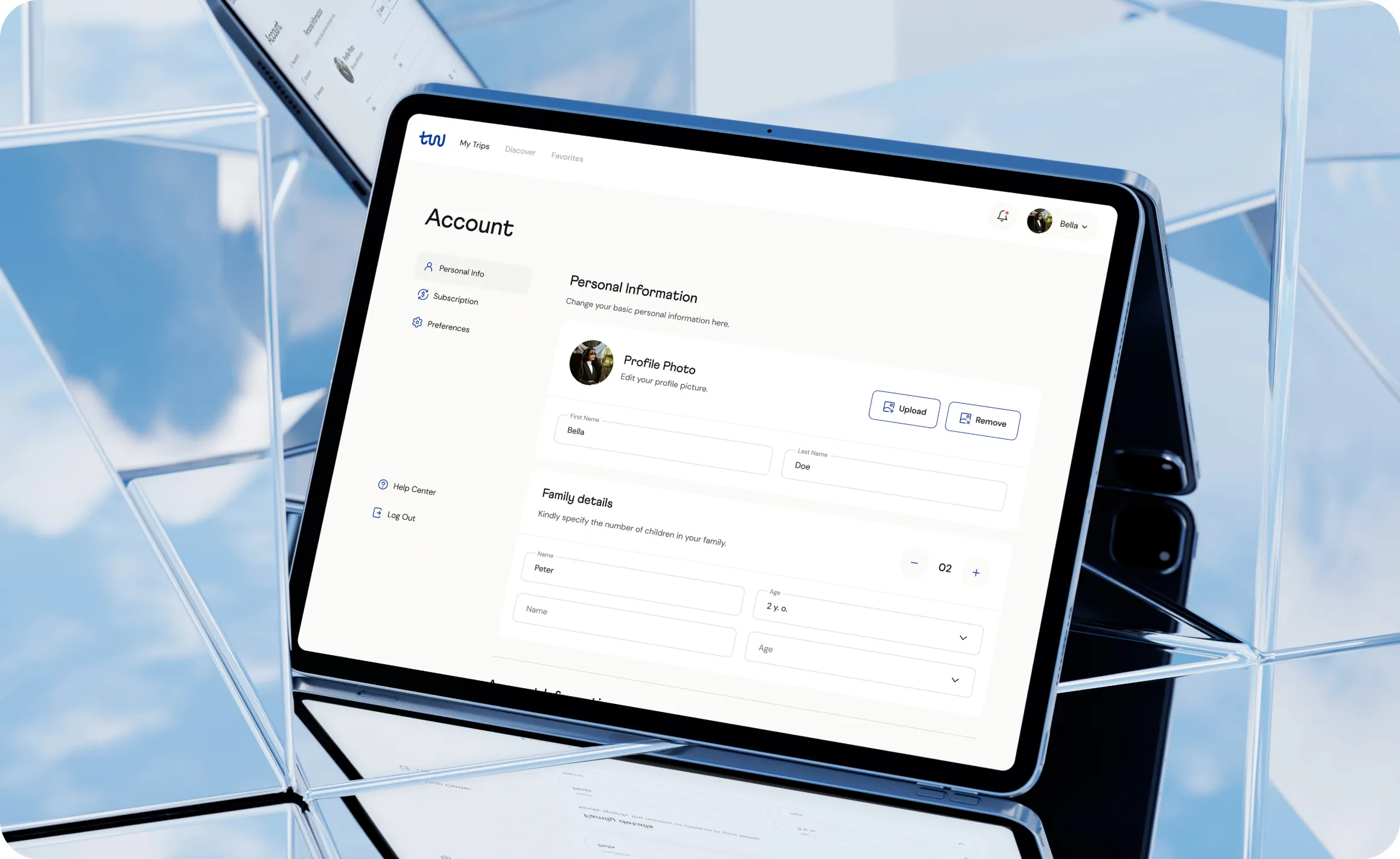 A tablet displaying a login screen featuring a user-friendly login form for secure access.